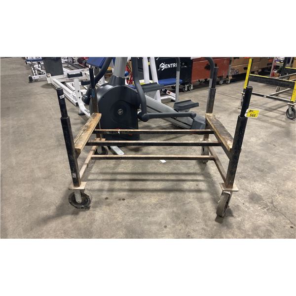 BLACK METAL MOBILE 52"L X 36"W X 34"H INDUSTRIAL PRODUCT CART
