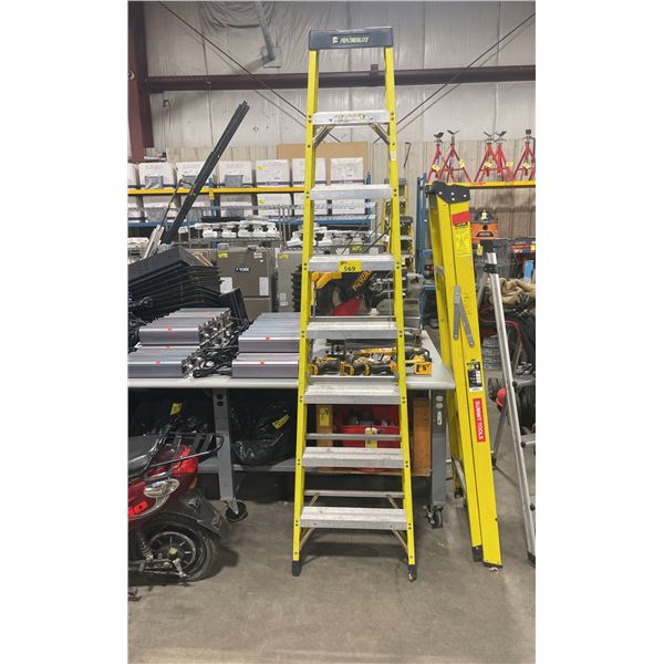 FEATHERLITE 8' YELLOW CARBON / ALUMINUM INDUSTRIAL STEP LADDER
