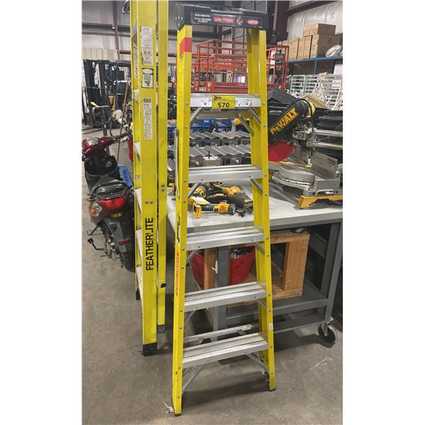 FEATHERLITE 6' YELLOW CARBON / ALUMINUM INDUSTRIAL STEP LADDER