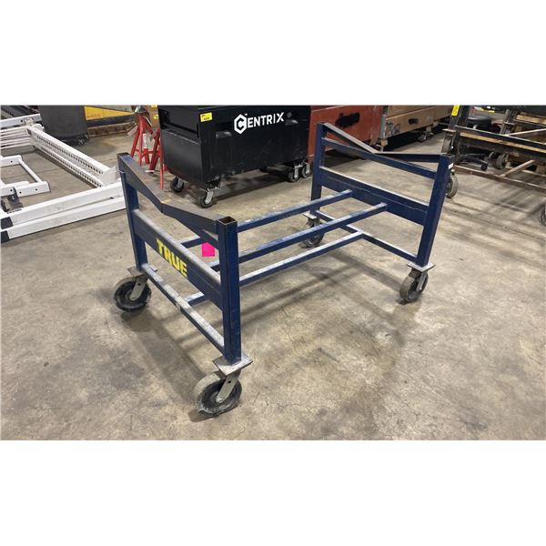 BLUE METAL MOBILE 52"L X 36"W X 34"H INDUSTRIAL V TOP PRODUCT CART
