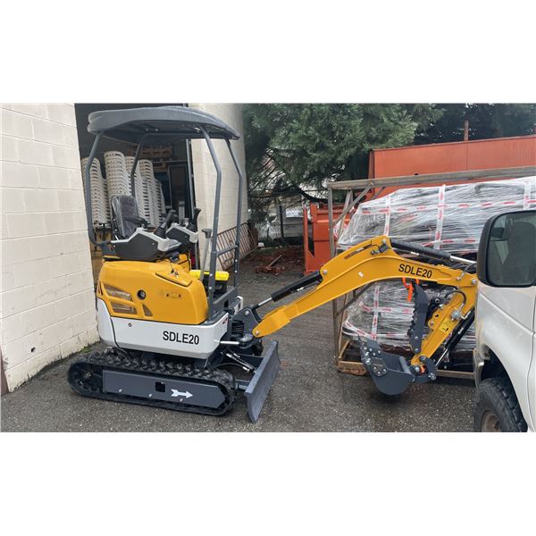2025 SDLANCH SDLE20 DIESEL POWERED MINI EXCAVATOR WITH CANOPY, TOOL BOX & 7" RUBBER TRACKS