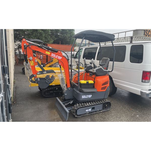 2025 SDLANCH SDLE18P GAS POWERED MINI EXCAVATOR WITH CANOPY, TOOL BOX & 7" RUBBER TRACKS