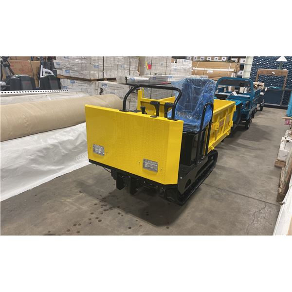 2025 SDLANCH SDLD25 YELLOW RIDE ON GAS POWERED MINI CRAWLER DUMPER, 3 SPEED WITH 9" TRACKS & TOOLBOX
