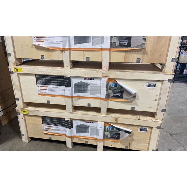 SDLANCH SDLC1220 12' X 20' GALVANIZED CORRUGATED CREAM COLOUR HIGH END CARPORT *IN WOODEN CRATE*