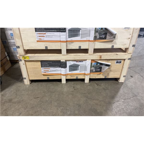 SDLANCH SDLC1220 12' X 20' GALVANIZED CORRUGATED CREAM COLOUR HIGH END CARPORT *IN WOODEN CRATE*