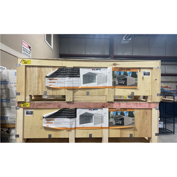 SDLANCH SDLC1220 12' X 20' GALVANIZED CORRUGATED CREAM COLOUR HIGH END CARPORT *IN WOODEN CRATE*