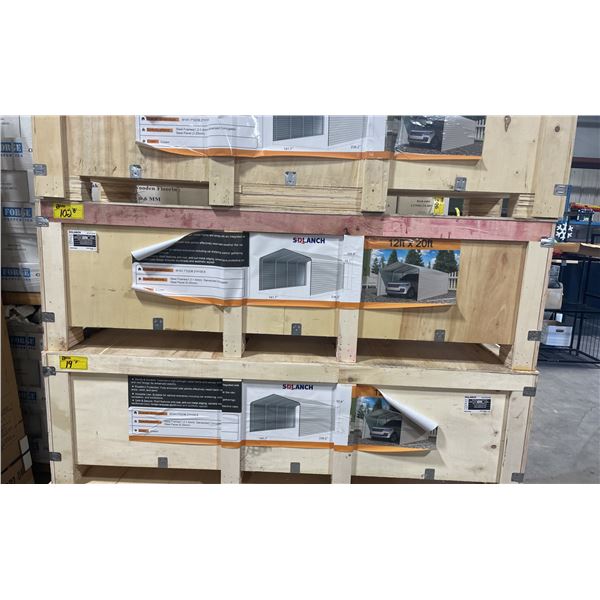 SDLANCH SDLC1220 12' X 20' GALVANIZED CORRUGATED CREAM COLOUR HIGH END CARPORT *IN WOODEN CRATE*