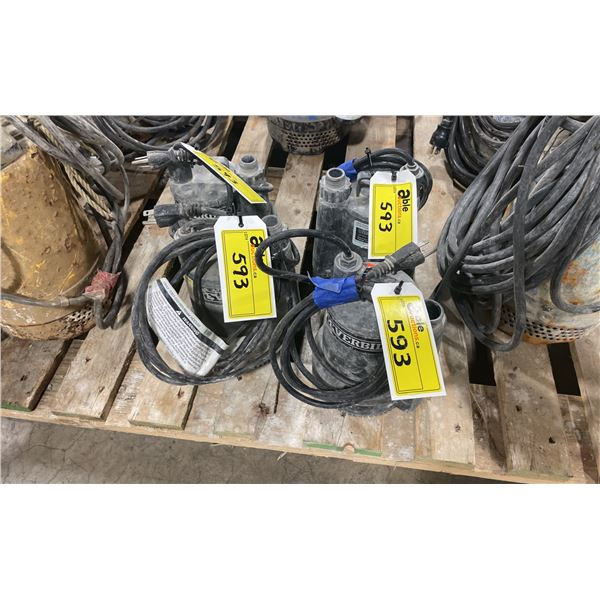 4 SMALL HEAVY DUTY INDUSTRIAL ELECTRIC SUBMERSIBLE PUMPS
