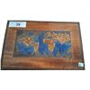 Image 2 : Very nice folk art wooden box with world map on lid 12"x7"x2"