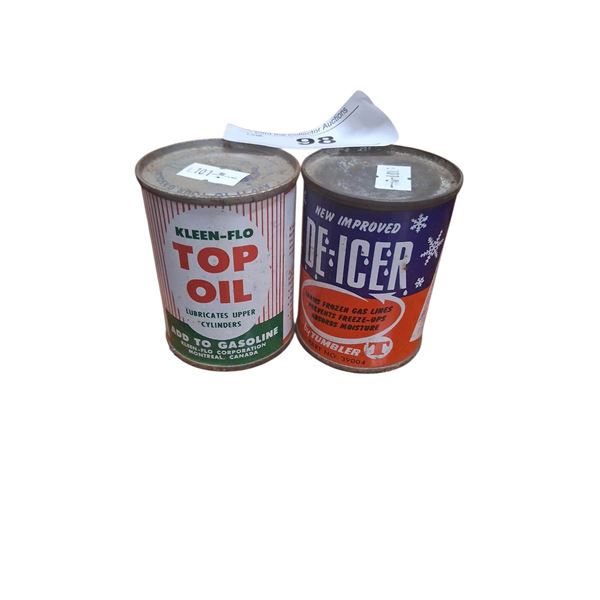 2 Vintage 4 oz tins, Kleen-Flo, Tumbler