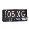 Image 1 : Vintage 1951 Ohio license plate