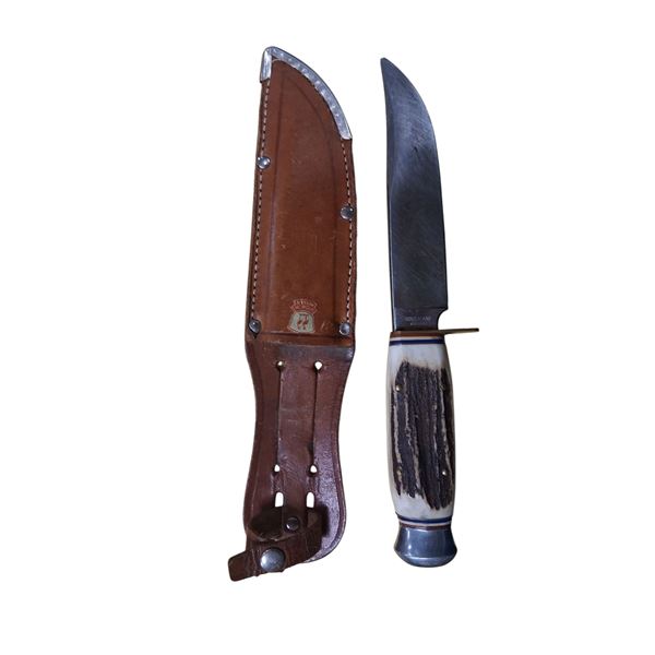 Vintage German hunting knife with sheath 9"