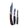 Image 1 : 3 vintage knives, one with sheath, longest knife is 8"