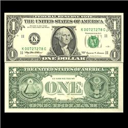 1999 $1 Federal Reserve Note Crisp Unc FANCY NUMBER (CUR-05976)