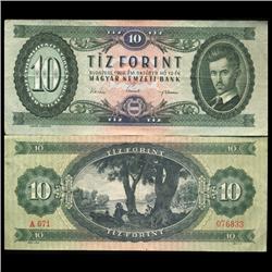 1962 Hungary 10 Forint Note Hi Grade Scarce (CUR-05734)