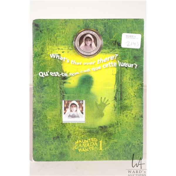 Haunted Canada No. 1 Cupronickel 2014 twenty five cent coin and stamp set