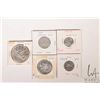 Image 1 : Five Canadian 1959 coins including nickel, dime, quarter, fifty cent and silver dollar