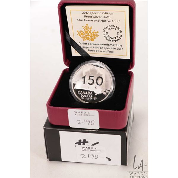 2017 Special Edition Canadian .999 fine silver dollar "Our Home and Native Land"