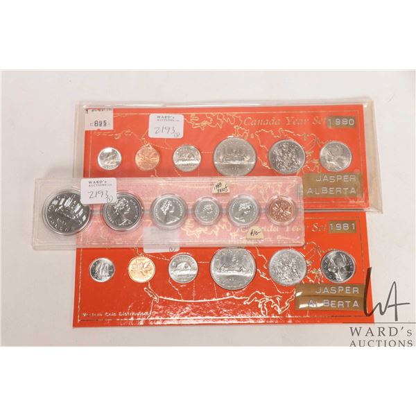 Three Canadian Mint coin sets including 1980, 1981 and 1983