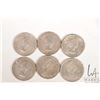Image 2 : Six Canadian fifty cent coins including 1960, 1961, 1963, 1964, 1964 and 1965