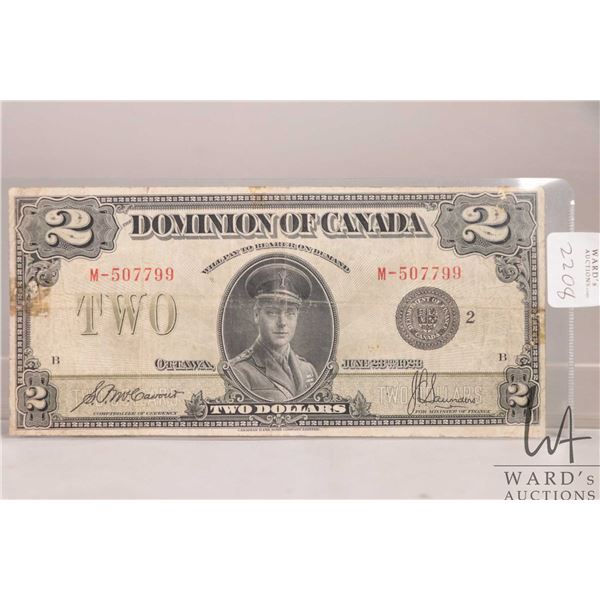 1923 Dominion of Canada $2 bank note
