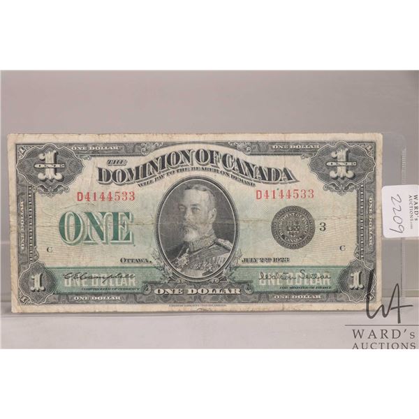 1923 Dominion of Canada $1 bank note