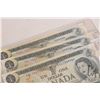 Image 2 : Six 1973 Canadian $1 bills including three with consecutive serial numbers