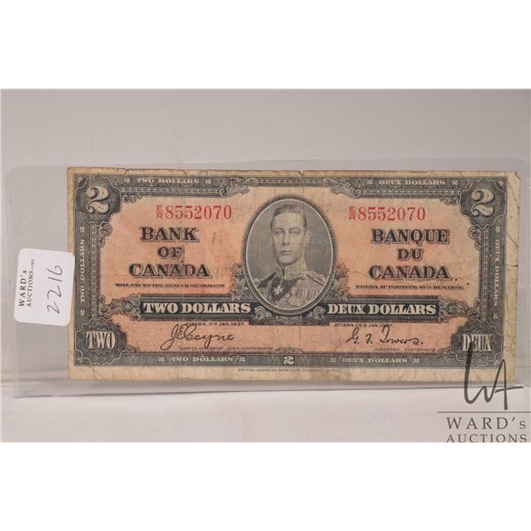 1937 Bank of Canadian $2 bank note