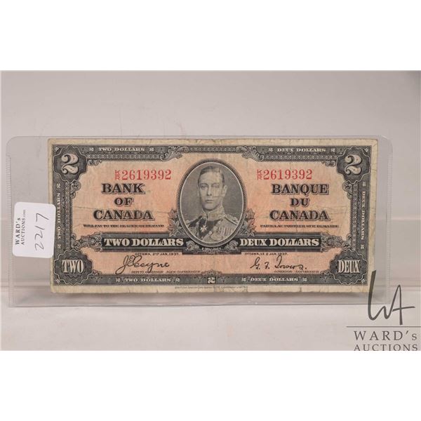 1937 Bank of Canadian $2 bank note