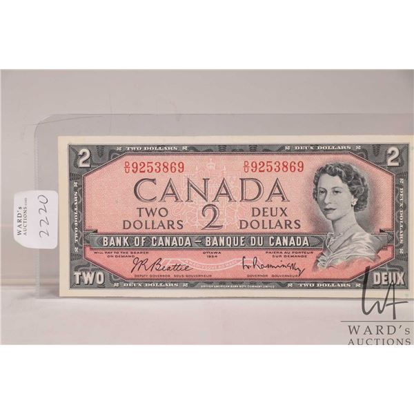 1954 Canadian $2 bank note