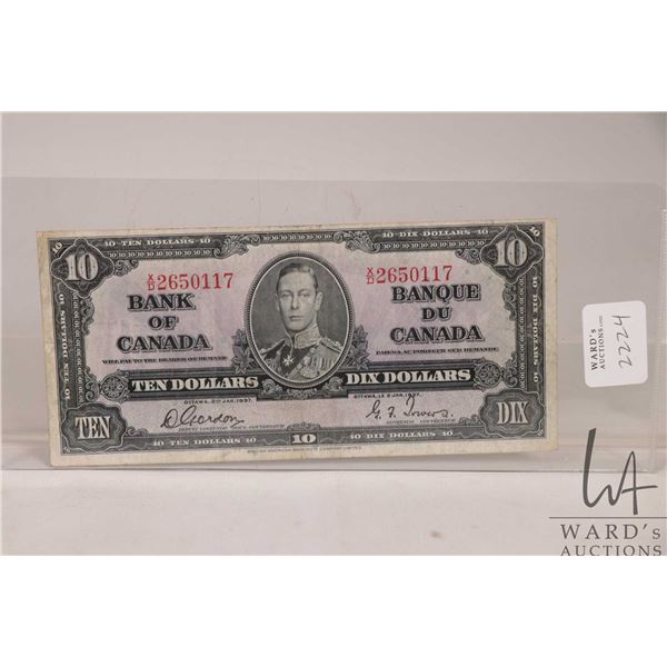 1937 Canadian $10 bank note