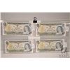 Image 1 : Four 1973 Canadian $1 bills with consecutive serial numbers