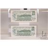Image 2 : Two 1973 Canadian $1 bank notes with consecutive serial numbers
