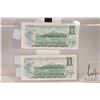 Image 2 : Two 1973 Canadian $1 bills