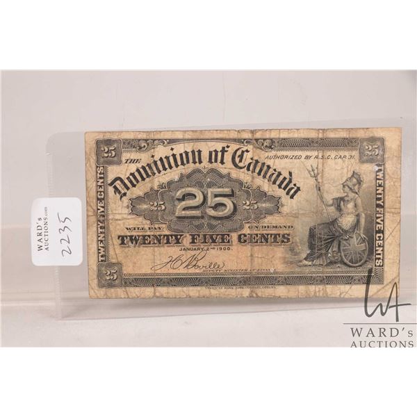 1900 Dominion of Canada 25 cent shinplaster