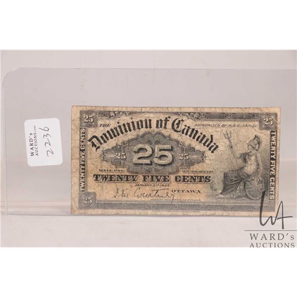 1900 Dominion of Canada 25 cent shinplaster