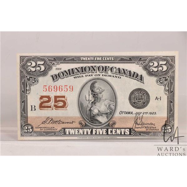 1923 Dominion of Canada 25 cent shinplaster