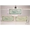 Image 2 : Three 1954 Bank of Canada $1 bills