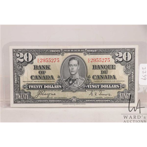 1937 Canadian $20 bank note