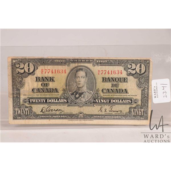 1937 Canadian $20 bank note