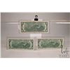Image 2 : Three 1976 green seal American $2 bills