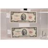 Image 1 : Two 1953 red seal USA $2 bills