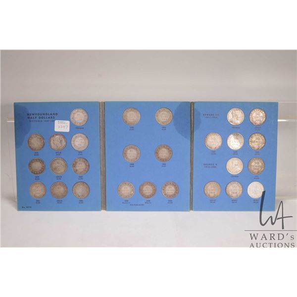 Newfoundland half dollars collector album including twenty seven 50 cent coins