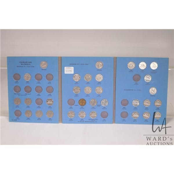 Canadian nickels collector album containing thirty two Canadian nickels