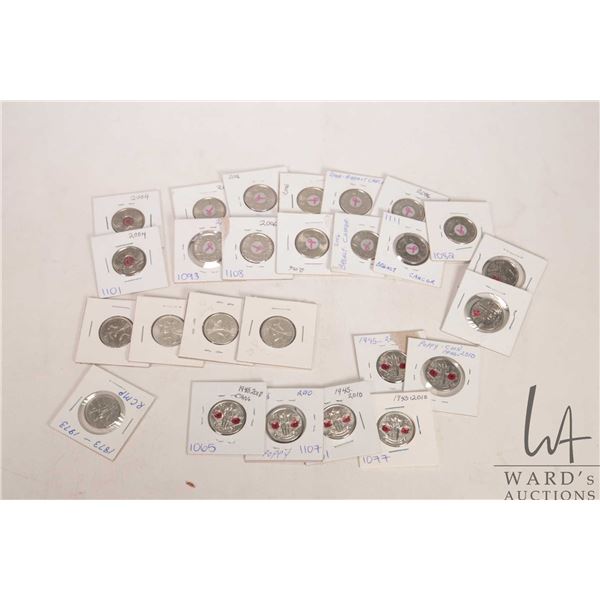 Twenty six Collectors Editions Canadian quarters including Poppy, Breast Cancer ribbon etc.