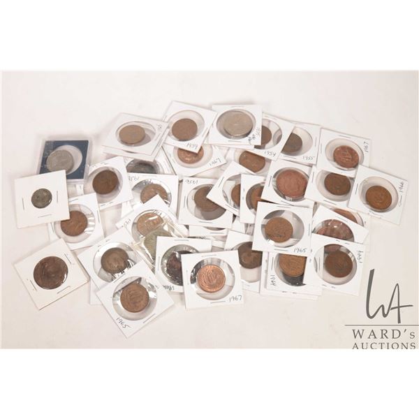 Large selection of foreign coins, mostly English