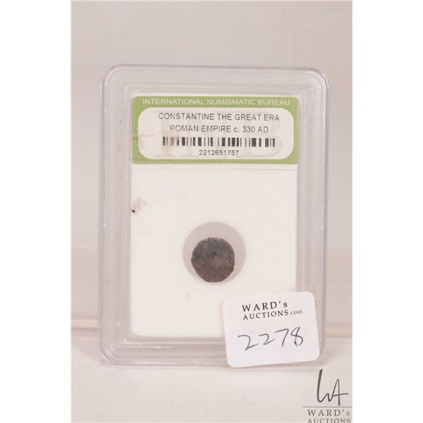 International Numismatic cased Constantine the Great Era Roman Empire c. 330 AD coin