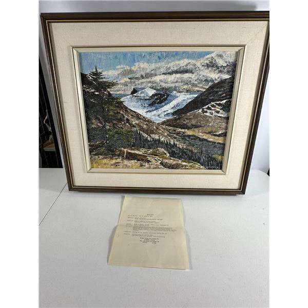 Rocky Mountain Glacier Oil Painting with Artist Sheet   28"W x 24"H