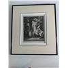 Image 1 : Framed Equestrian Engraving   Riders Passing a Village   15"   17"