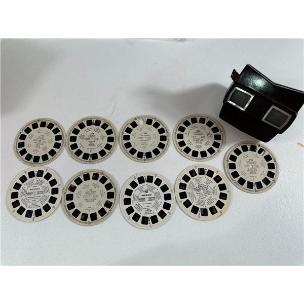 Vintage View-Master with 9 Reels   Disney, Bullwinkle & Travel Scenes